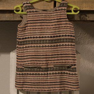 OshKosh B'gosh Baby Girl Jumper Dress Woven Gray Pink 12 Months